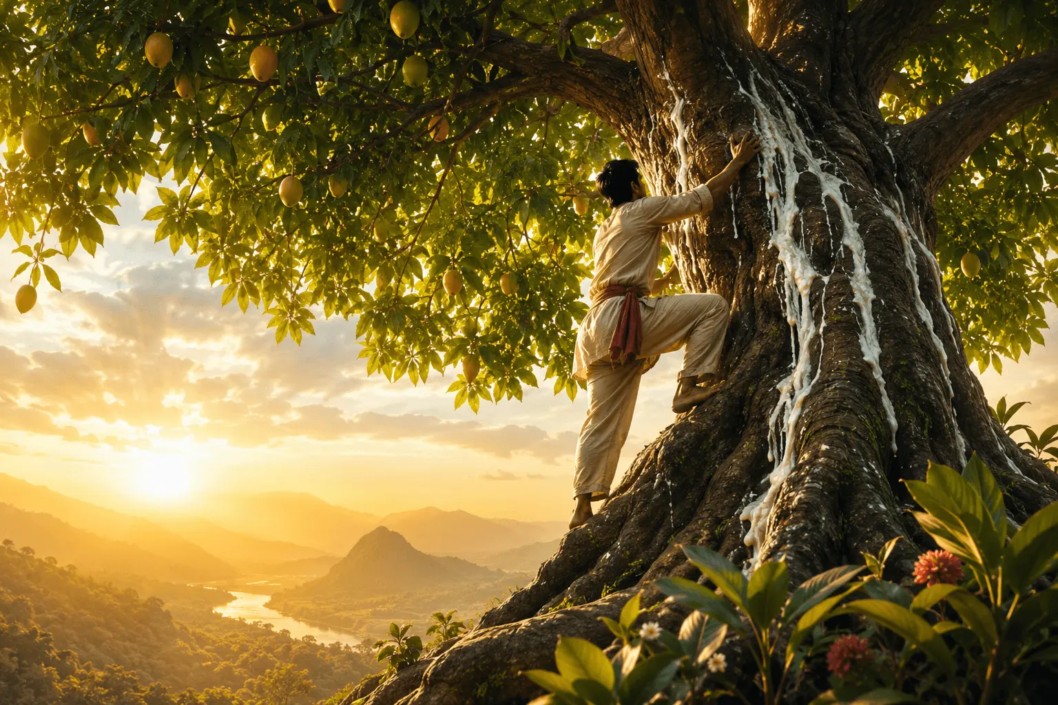 Dream of Climbing a Milky or Fruit-Bearing Tree